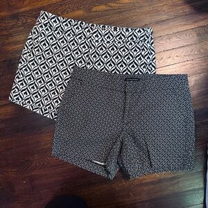 2 Geometric Print Shorts Sz 10 Banana Republic